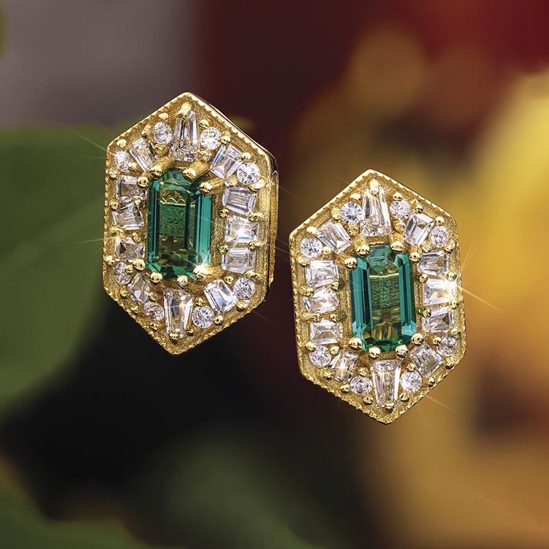 Art Deco Hexagon Earrings